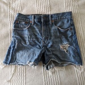 Madewell distressed denim shorts size 27